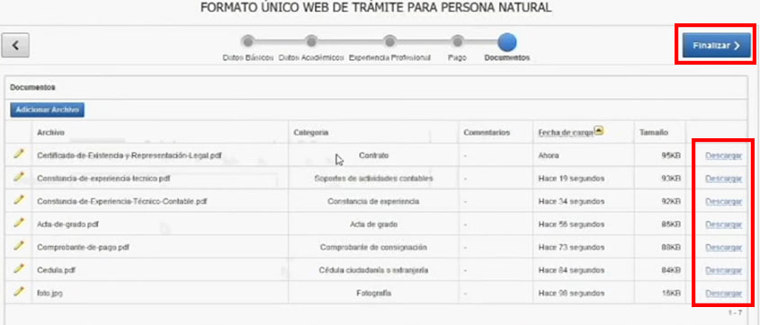 Tarjeta Profesional Contador Publico Primera Vez verificacion de archivos documentos de requisito